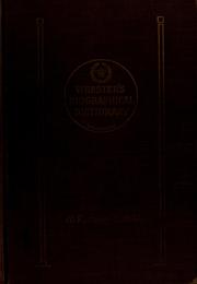 Cover of: Webster's biographical dictionary by 