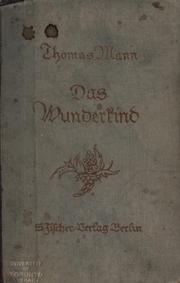 Cover of: Das Wunderkind by Thomas Mann