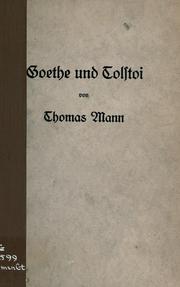 Cover of: Goethe und Tolstoi