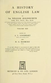 Cover of: A history of English law