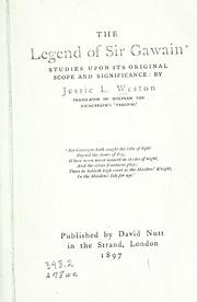 The legend of Sir Gawain by Jessie L. Weston