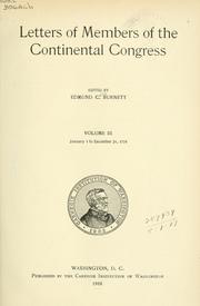 Cover of: Letters of members of the Continental Congress
