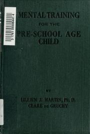 Cover of: Mental training for the pre-school age child