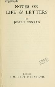 Cover of: Notes on life and letters by Joseph Conrad