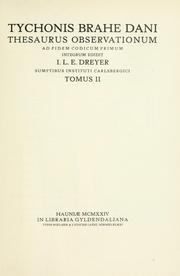 Cover of: Opera omnia, edidit I.L.E. Dreyer by Tycho Brahe