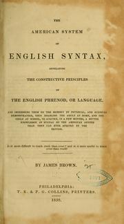 The American system of English syntax by Brown, James grammarian.