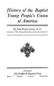 Cover of: History of the Baptist young people's union of America