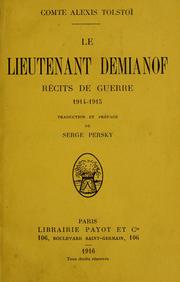 Cover of: Le Lieutenant Demianof: récits de guerre 1914-1915