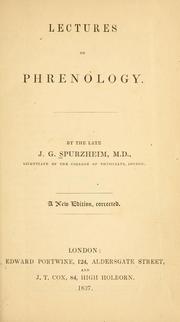 Cover of: Lectures on phrenology | J. G. Spurzheim