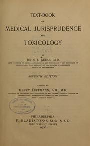 Cover of: Text-book of medical jurisprudence and toxicology