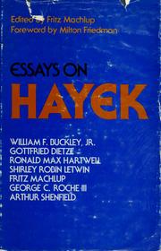 Cover of: Essays on Hayek