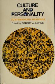 Cover of: Culture and personality by edited by Robert A. LeVine.