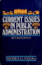 Cover of: Current issues in public administration