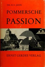 Cover of: Pommersche Passion. by Hans Edgar Jahn