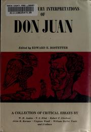 Cover of: "Don Juan" (20th Century Interpretations) by Edward Everett Bostetter