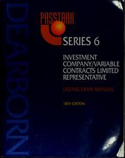 Cover of: PassTrak series 6, investment company products/variable contracts limited representative: License exam manual