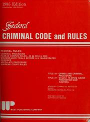 Cover of: Federal criminal code and rules by United States. Supreme Court.