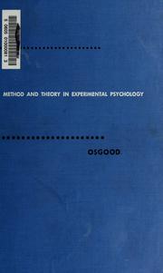 Cover of: Method and theory in experimental psychology. -- by 