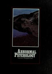 Front cover of Abnormal psychology by Unknown