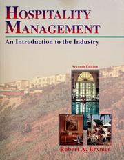 Cover of: Hospitality management: an introduction to the industry
