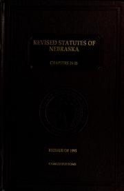 Cover of: Revised statutes of Nebraska: General index
