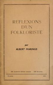 Cover of: Réflexions d'un folkloriste by Albert Marinus