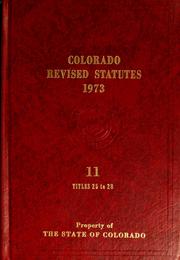 Cover of: Colorado revised statutes