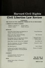 Cover of: Harvard civil rights-civil liberties law review by Harvard Civil Rights Committee
