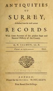 Cover of: Antiquities of Surrey: collected from the most antient records