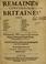 Cover of: Remaines concerning Britaine