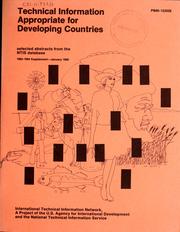 Cover of: Technical information appropriate for developing countries: selected abstracts from the NTIS database : 1982-1984 supplement