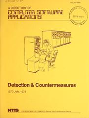 Cover of: A Directory of computer software applications: detection & countermeasures, 1970-July 1979.