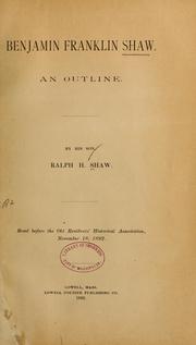 Cover of: Benjamin Franklin Shaw