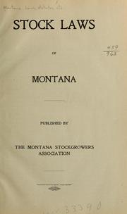 Cover of: Stock laws of Montana