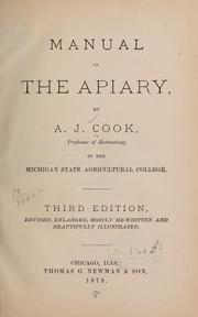 Cover of: Manual of the apiary
