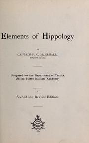 Cover of: Elements of hippology ... by Francis Cutler Marshall