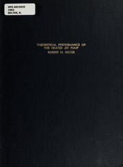 Cover of: Theoretical performance of the heated jet pump