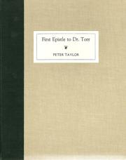 Cover of: First Epistle to Dr. Torr: A Poem in Cowardly Couplets, in Three Books