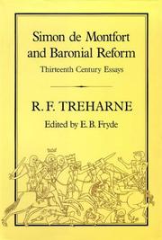 Cover of: Simon de Montfort and baronial reform: thirteenth-century essays