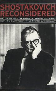 Cover of: Shostakovich reconsidered by Allan Benedict Ho
