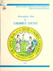 Cover of: Thoroughfare plan for Cabarrus County