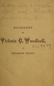 Cover of: Victoria C. Woodhull: A biographical sketch