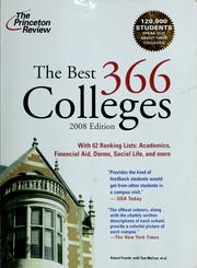 Cover of: The best 366 colleges
