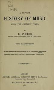 Cover of: Popular history of music from the earliest times