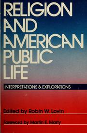 Cover of: Religion and American Public Life: Interpretations and Explorations