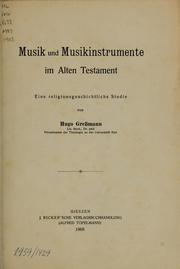 Cover of: Musik und Musikinstrumente im Alten Testament: eine religionsgeschichtliche Studie