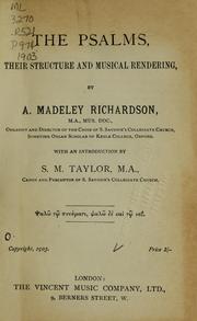 Cover of: The Psalms, their structure and musical rendering