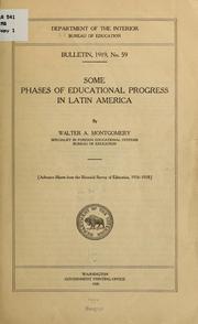Cover of: Some phases of educational progress in Latin America