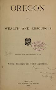 Cover of: Oregon, its wealth and resources