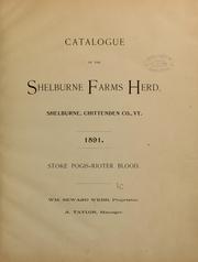 Cover of: Catalogue of the Shelburne farms herd by William Snyder Webb